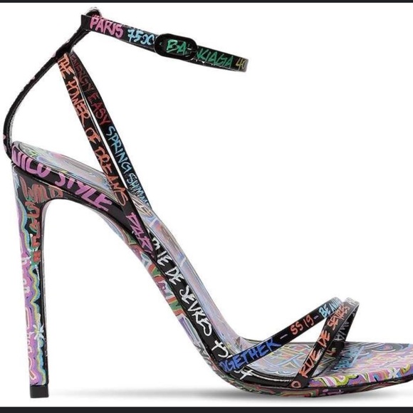 Balenciaga 110mm Graffiti Print
Leather Sandals Size 8 - Picture 2 of 5
